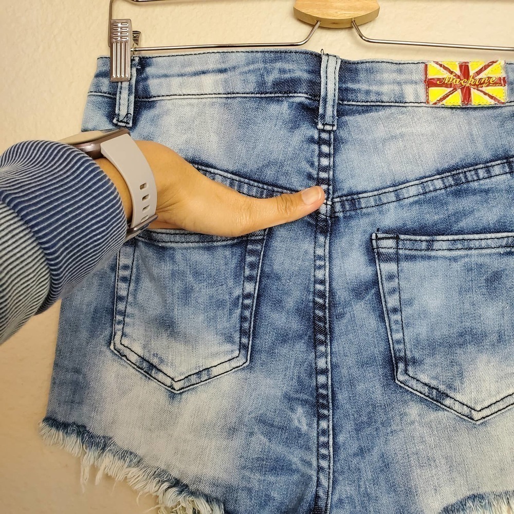 Machine Denim Jean High Rise Distress Short - Picture 8 of 10